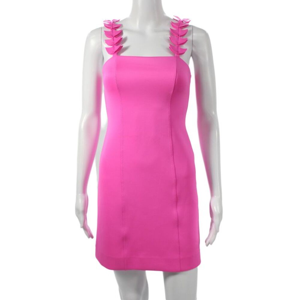 Lilly Pulitzer Women Pink Sleeveless Square Neck Sheath Dress Short Size 2XS